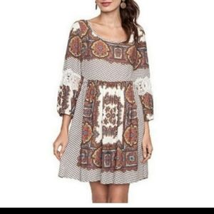 Umgee peasant dress with crochet on sleeve